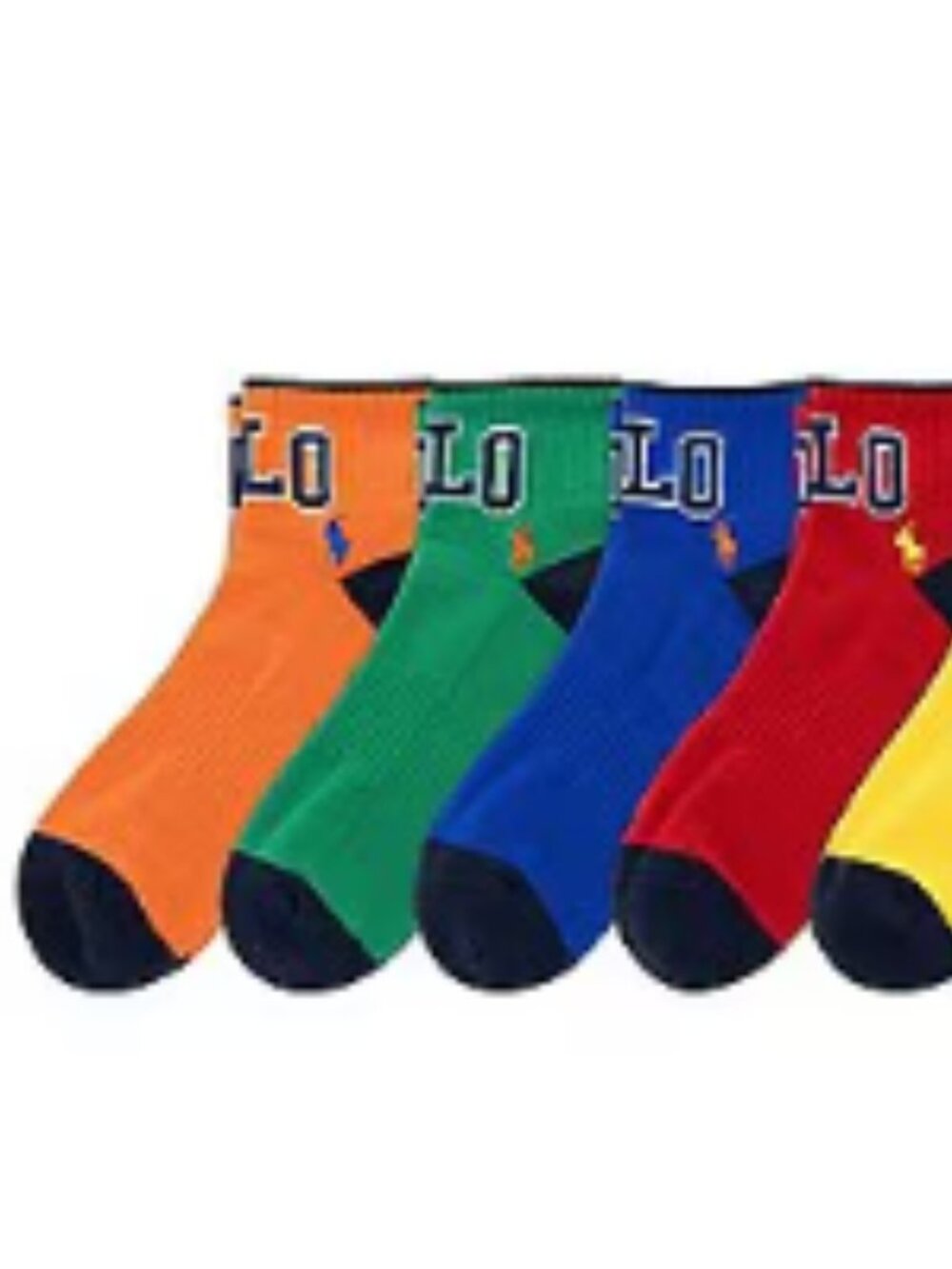 Polo Ralph Lauren Big & Tall Varsity Polo Logo Quarter Socks 6-Pack - Picture 4 of 5
